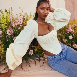 New NWOT HOCB Miriam Balloon Sleeve Corset Top Small